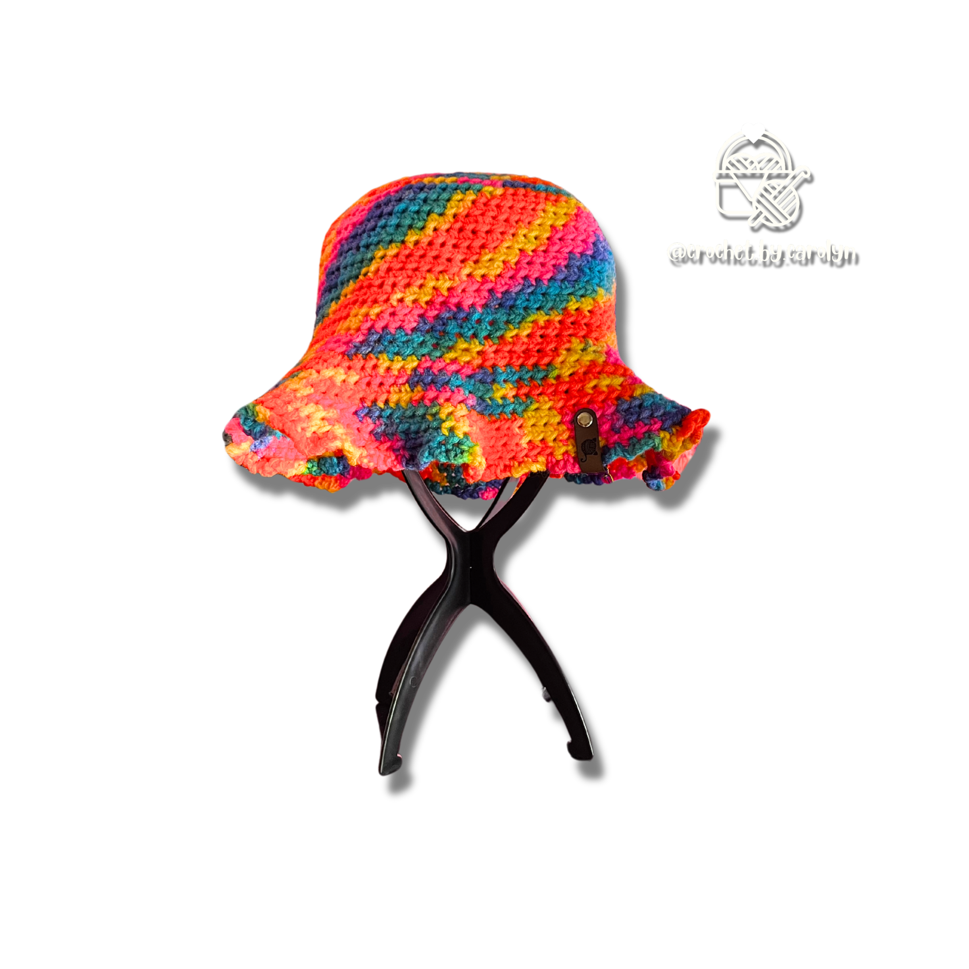 Handmade Crochet Bucket Hat - Crochet by Carolyn / Space Rainbow